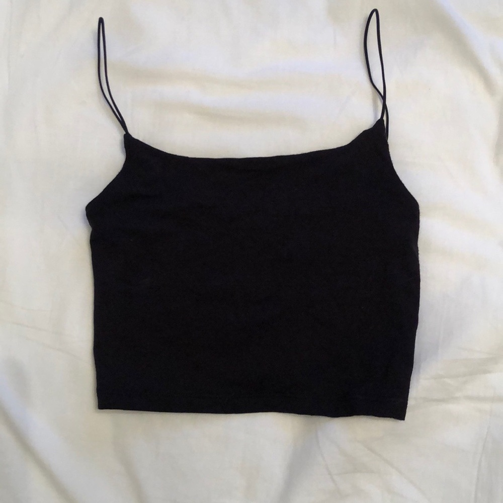 Black Aritzia Wilfred Free Tyra Tank Cropped Size XS